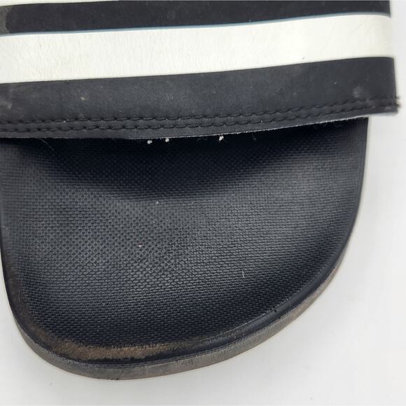 Adidas Adilette Slip On Slide Sandals Flip Flops Women's Size 8 Black & White - Picture 9 of 11
